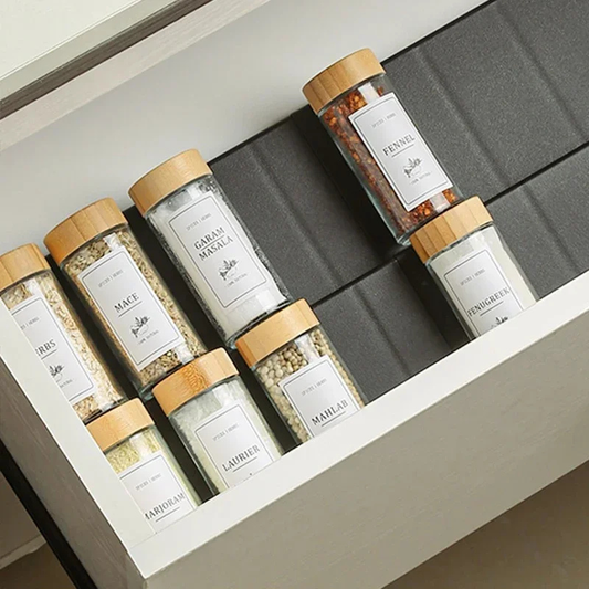Organisateur à Épices de Tiroir – Rangement Réglable & Élégant – Gain de Place