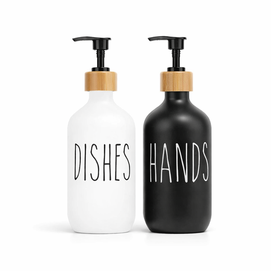 Distributeurs de Savon Cuisine – Set Noir & Blanc